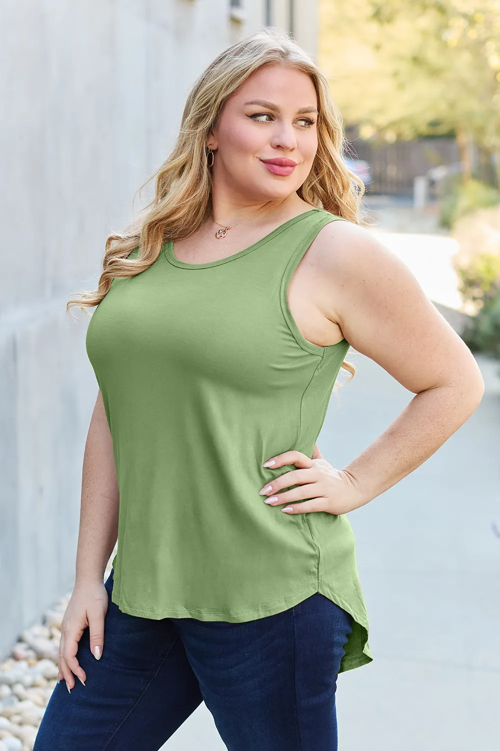 Bamboo Full Size Round Neck Tank, image 7