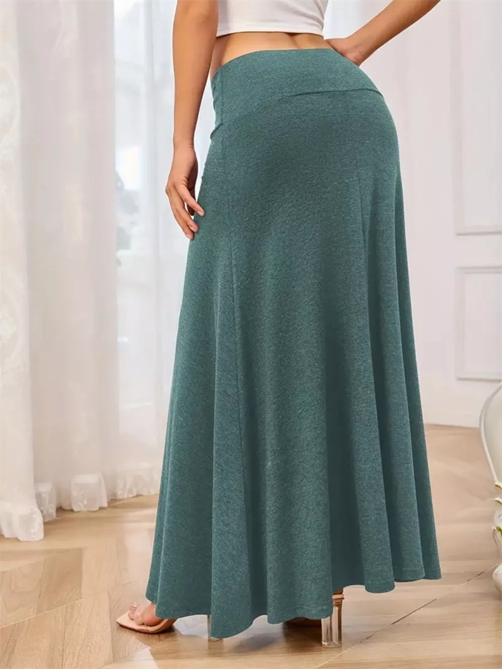 Flowy Maxi Skirt with Wide Waistband, image 17