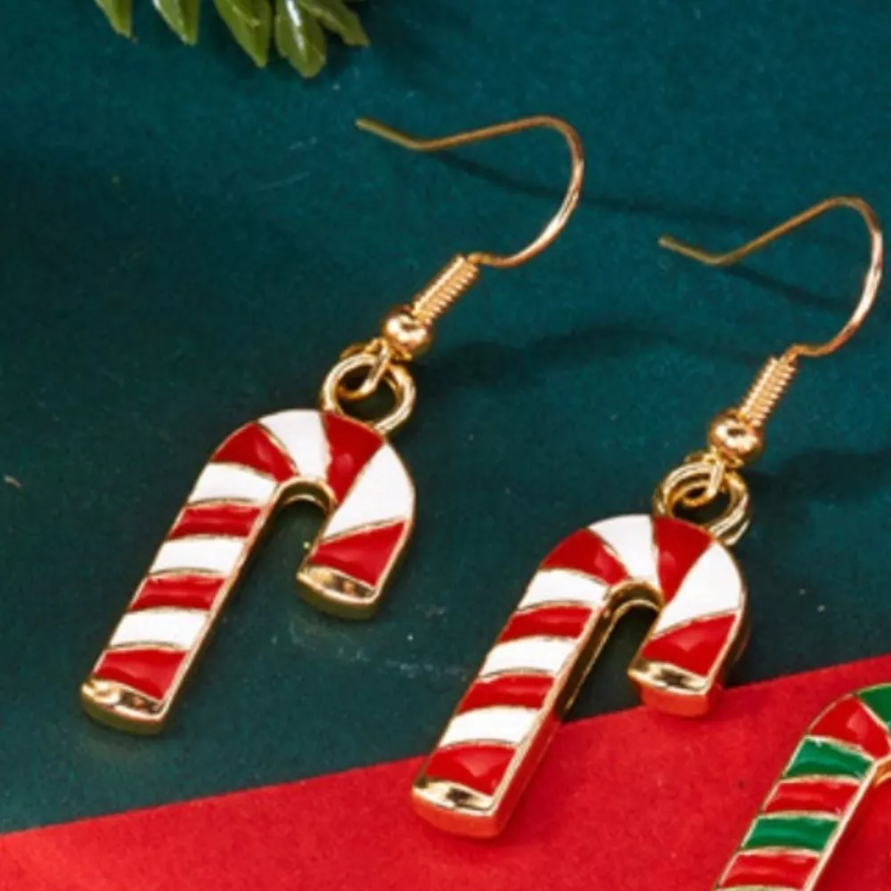Christmas Candy Cane Earrings, image 4