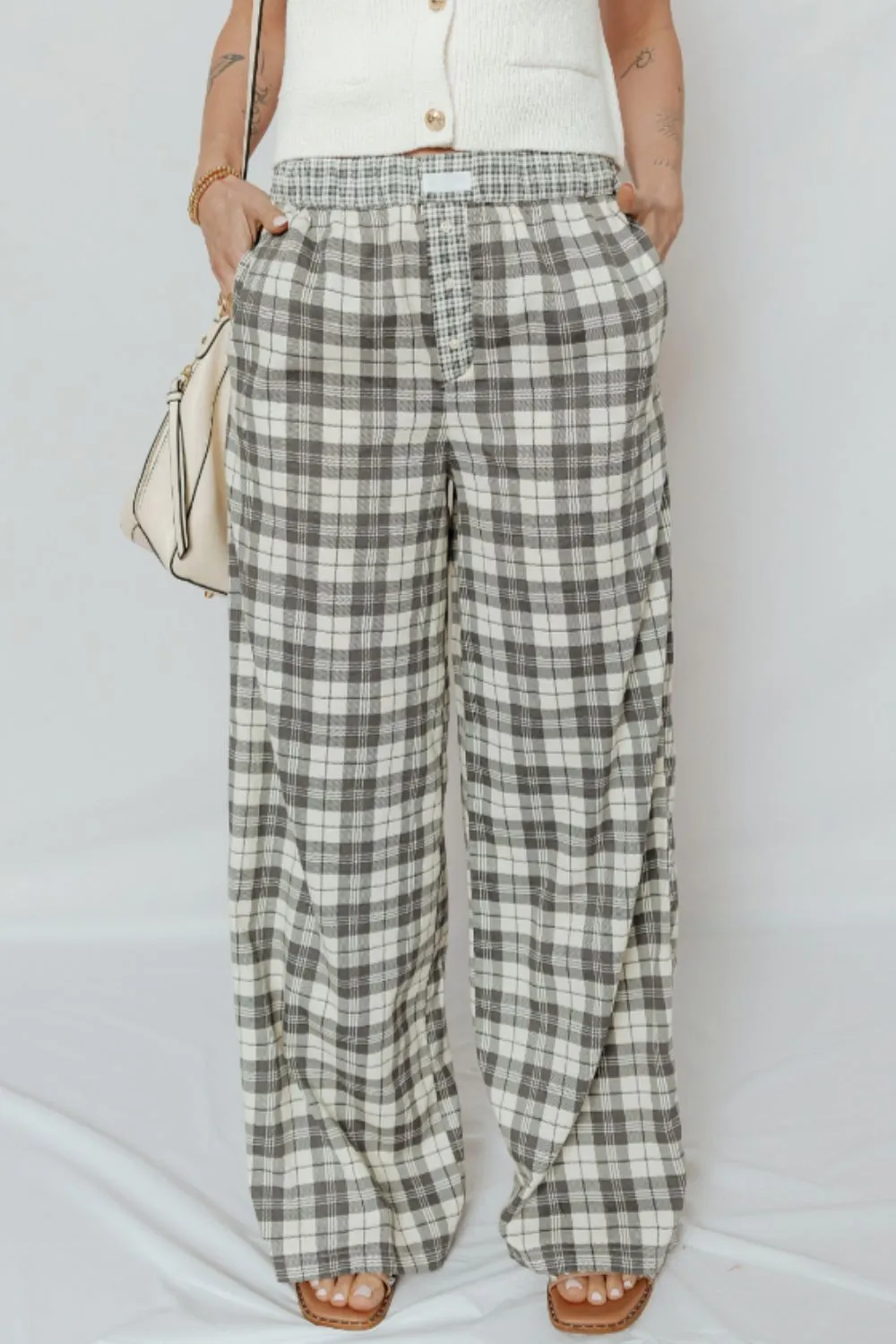 Plaid Wide Leg Pants, image 3
