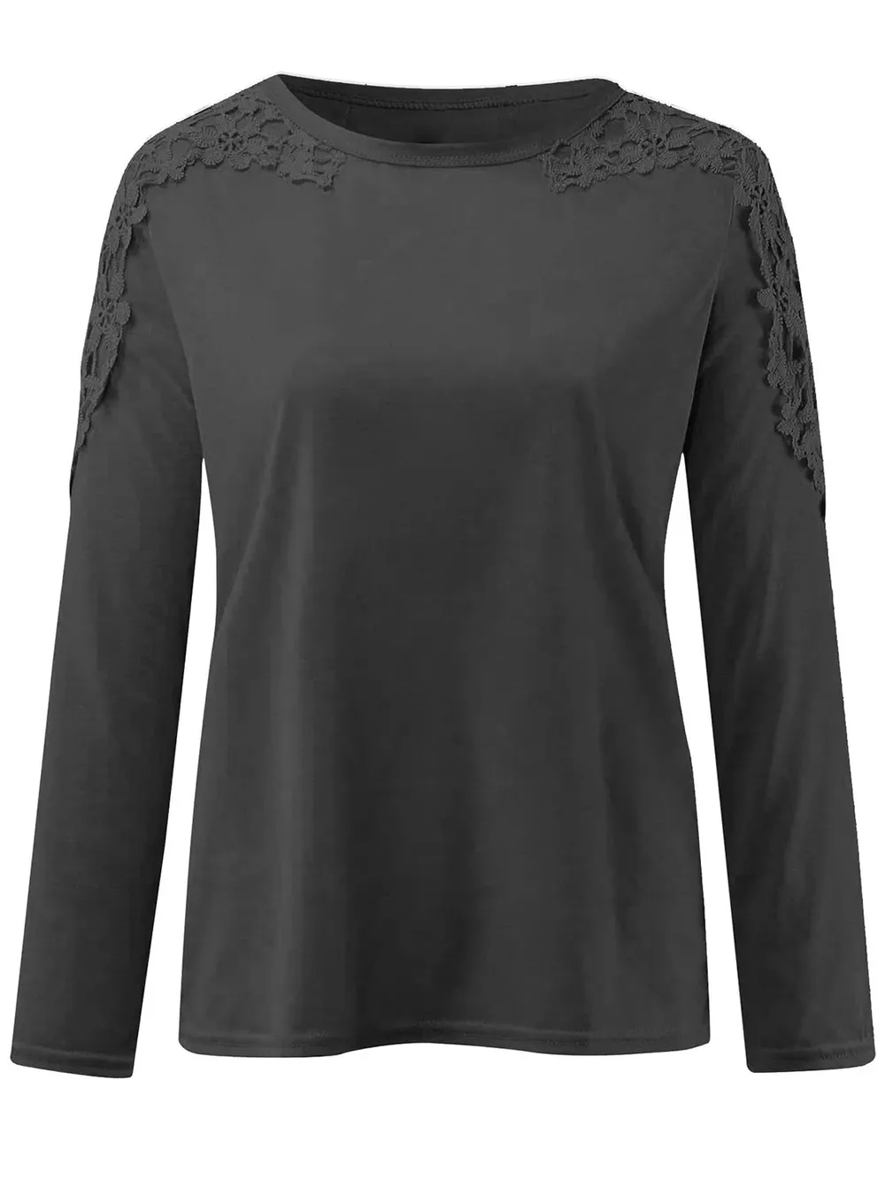 Full Size Cutout Round Neck Long Sleeve T-Shirt, image 3