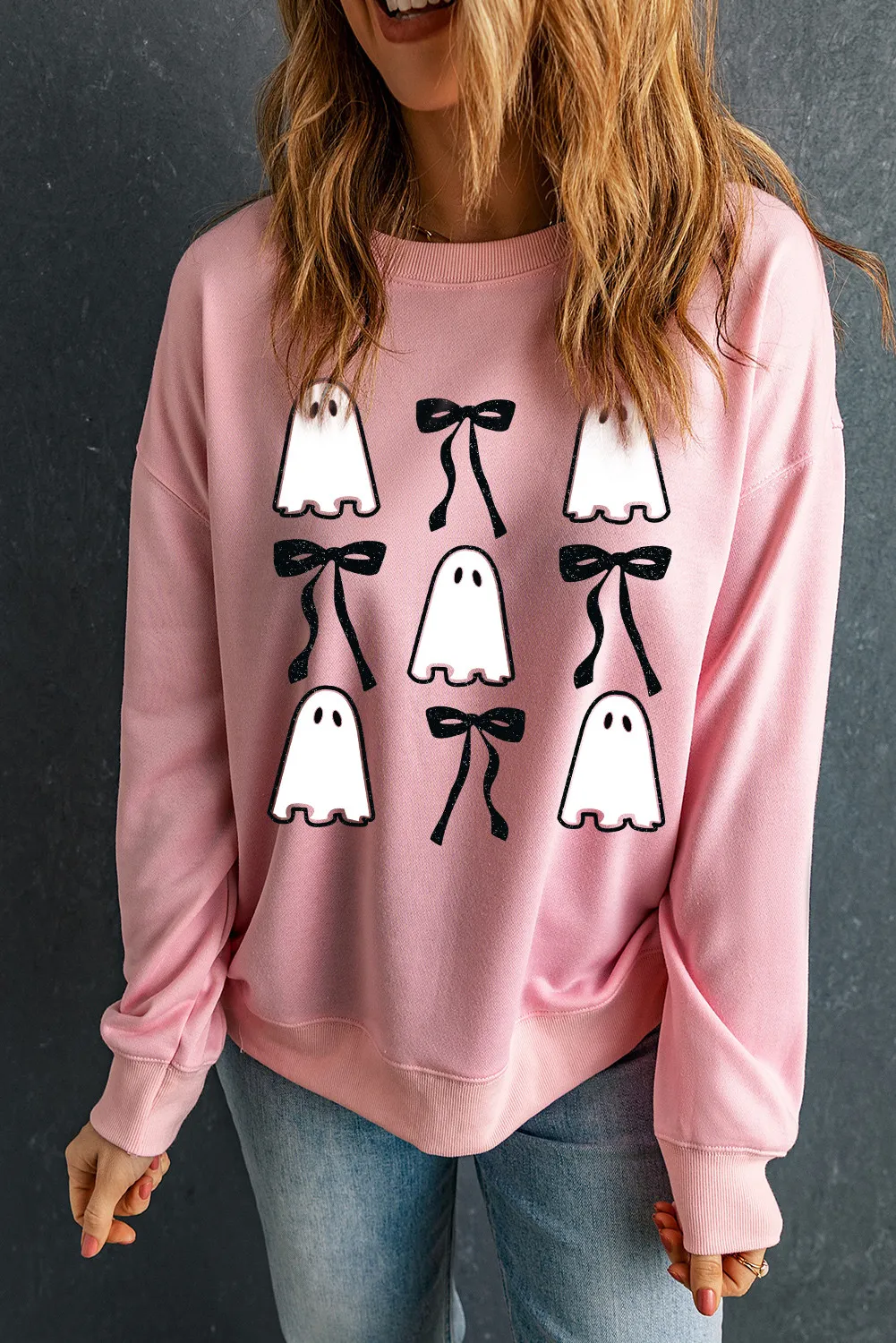 Ghost & Bow Round Neck Long Sleeve Sweatshirt, image 3