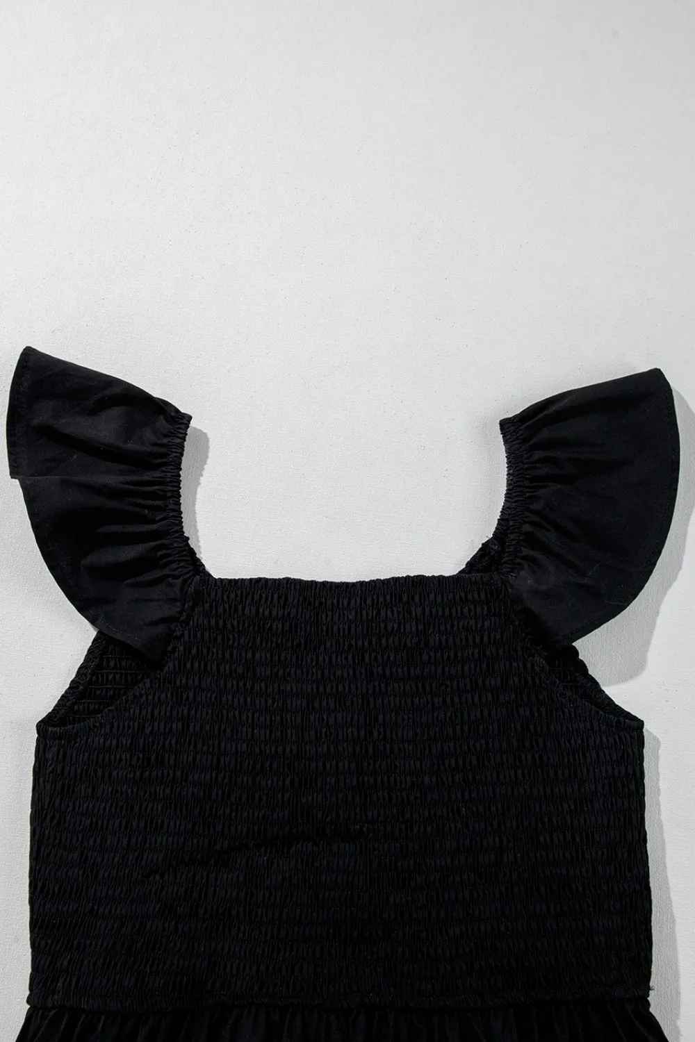 V Neck Ruffled Cap Sleeve Smocked Maxi Dress, image 5