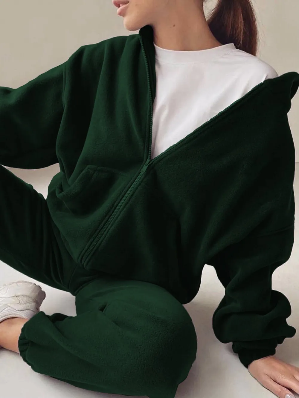 Zip Up Long Sleeve Hoodie and Joggers Set, image 16