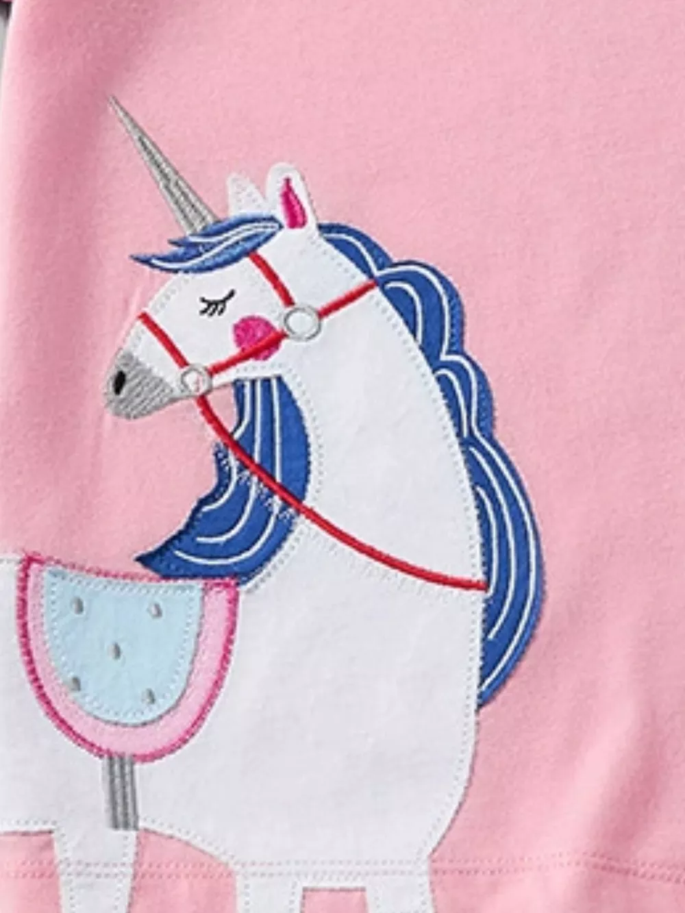 Children's Unicorn Embroidered Ruffle Sleeve T-Shirt, image 3