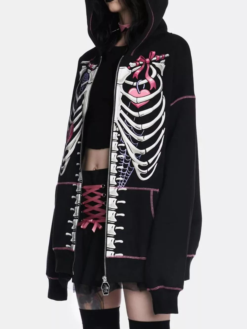 Halloween Zip-Up Drawstring Hoodie, image 3
