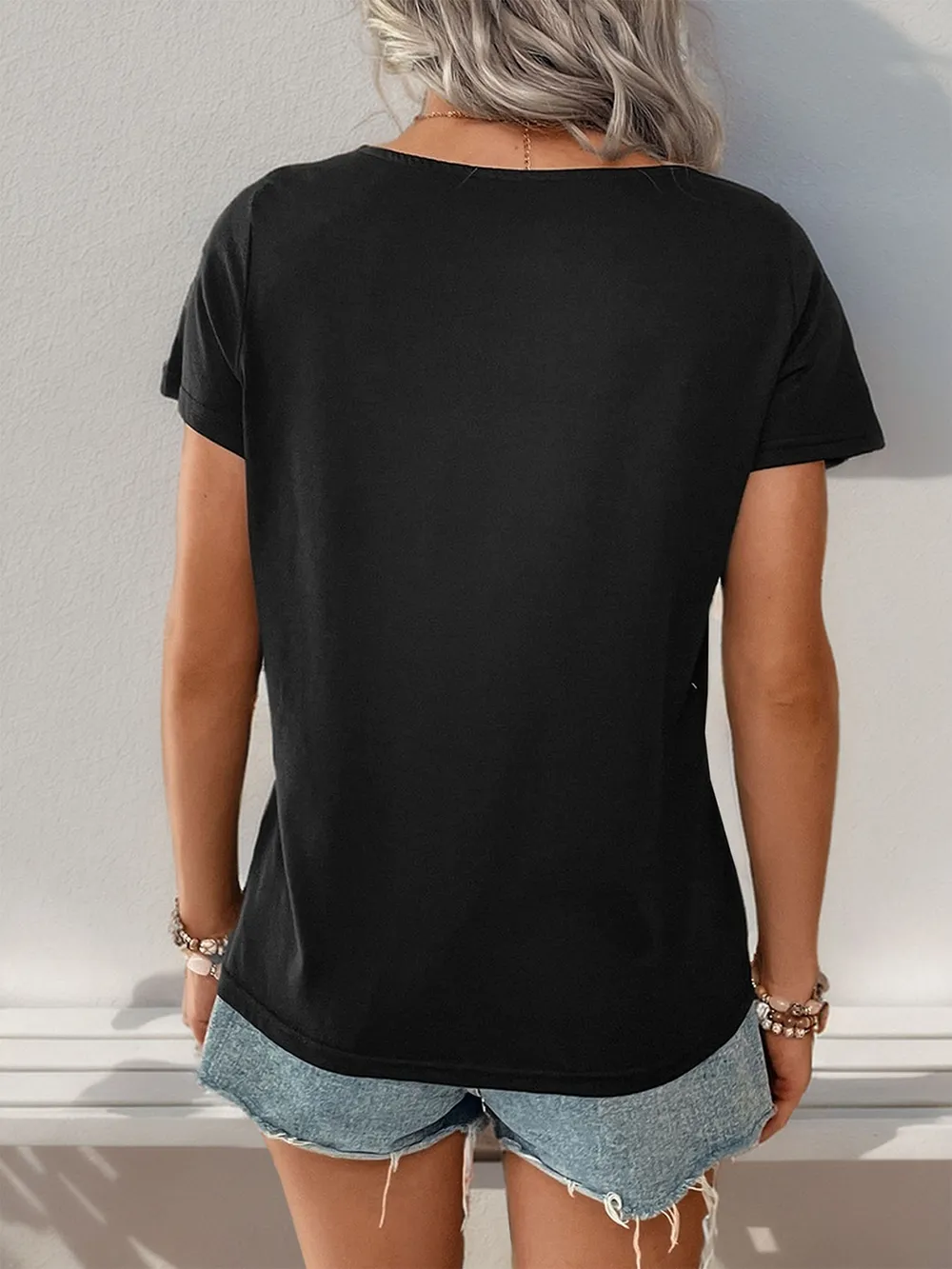 Striped Round Neck Short Sleeve T-Shirt, image 3