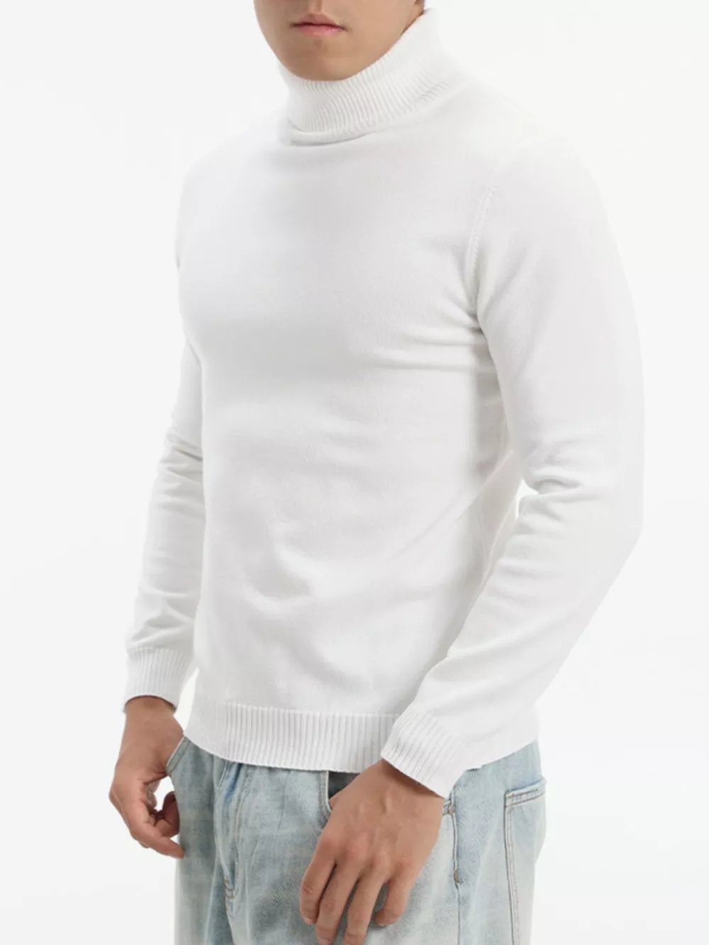 Men's Plus Size Slim-Fit Turtleneck Sweater, image 9
