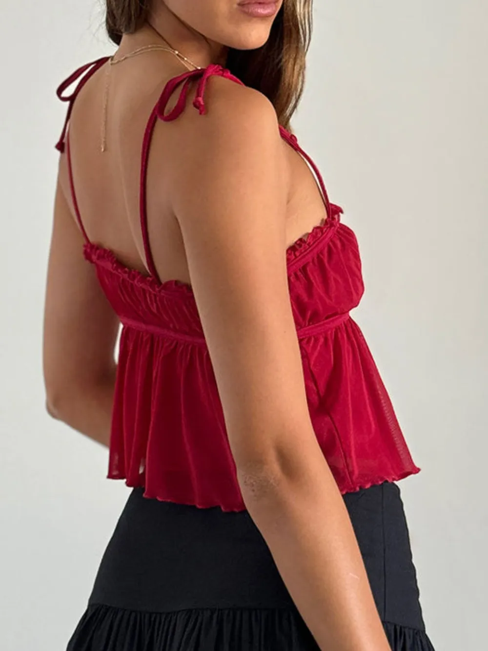 Contrast Trim Tie Straps Cami, image 12