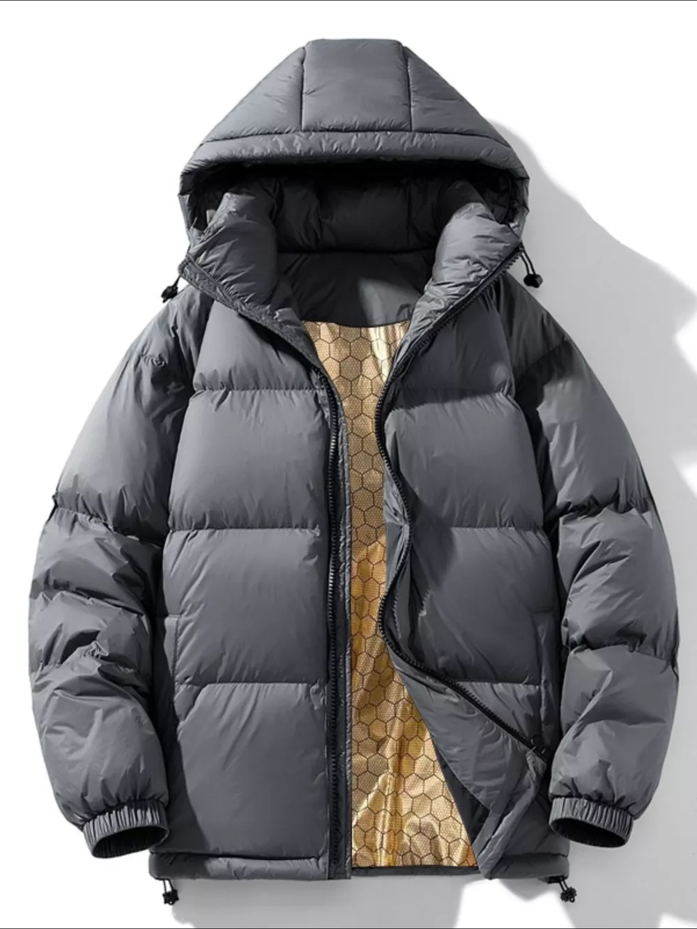 Men's Full Size Warm Padded Hooded Puffer Jacket Plus Size, image 8