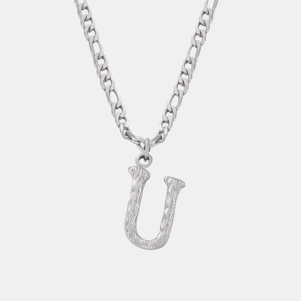 Titanium Steel Letter Pendant Necklace, image 10