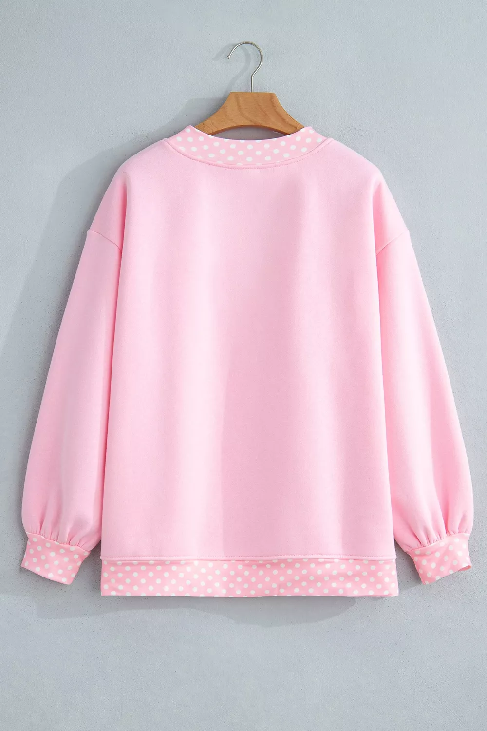 Polka Dot Letter Print Mock Neck Pullover Sweatshirt, image 5