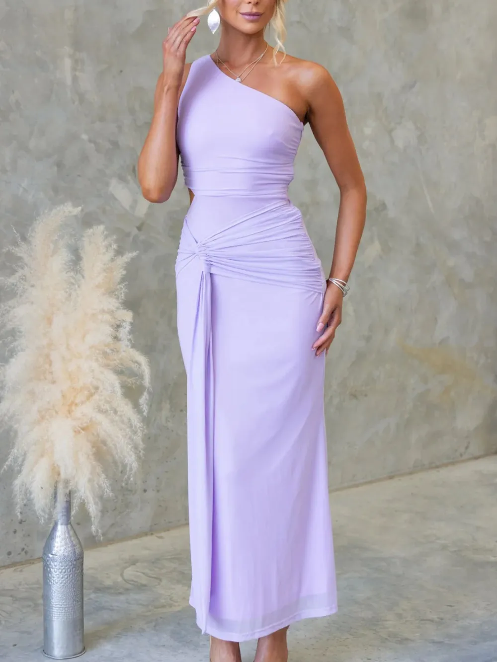 One-Shoulder Cutout Bodycon Maxi Dress, image 15