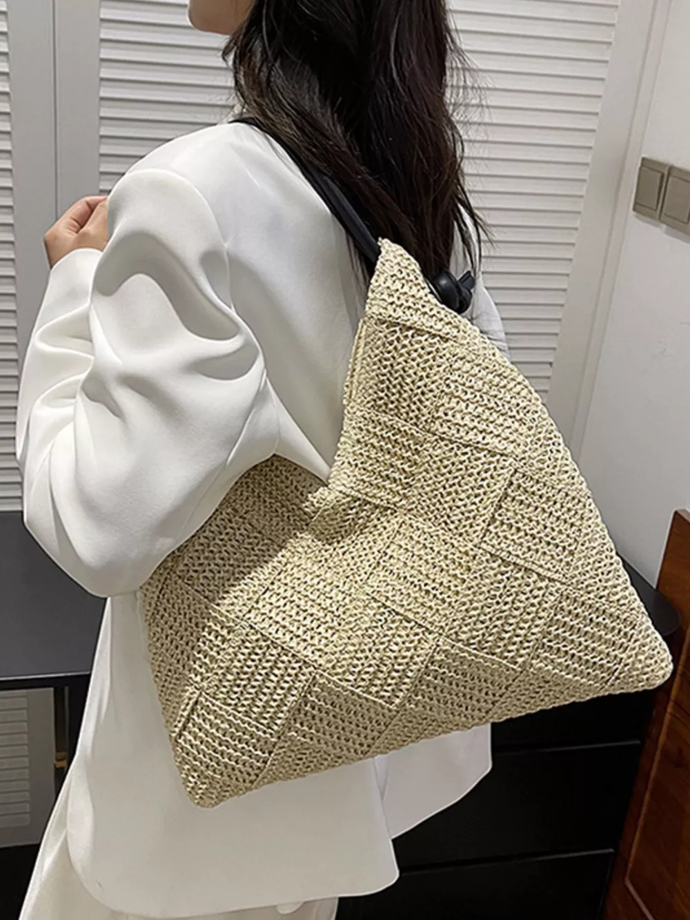 Woven Straw Shoulder Bag, image 6