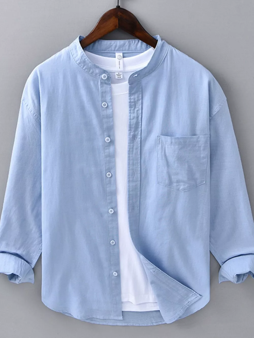 Men's Plus Size Casual Button Up Long Sleeve Shirt