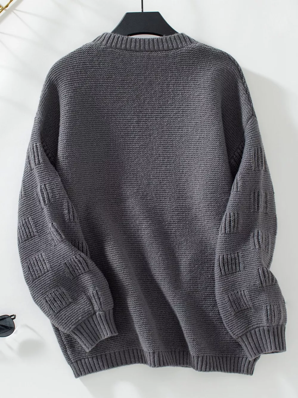 Textured Knit Open Front Cardigan, image 8
