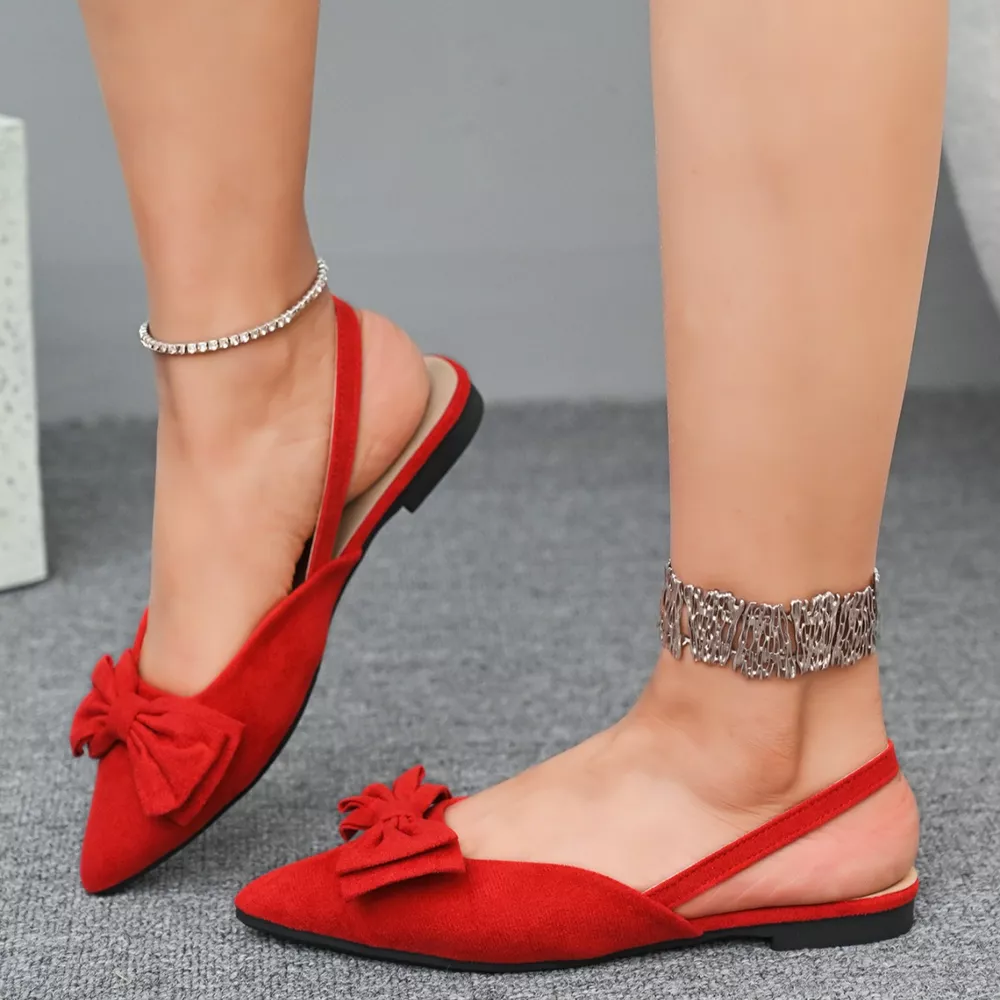 Bow-Decorated Slingback Sandals, image 4