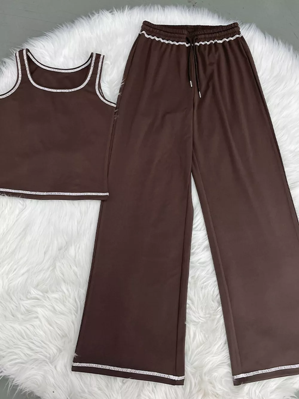Scoop Neck Tank Top and Drawstring Pants Set, image 7