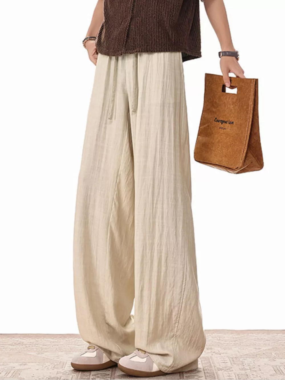 Men's Plus Size Wide Leg Drawstring Pants, image 11