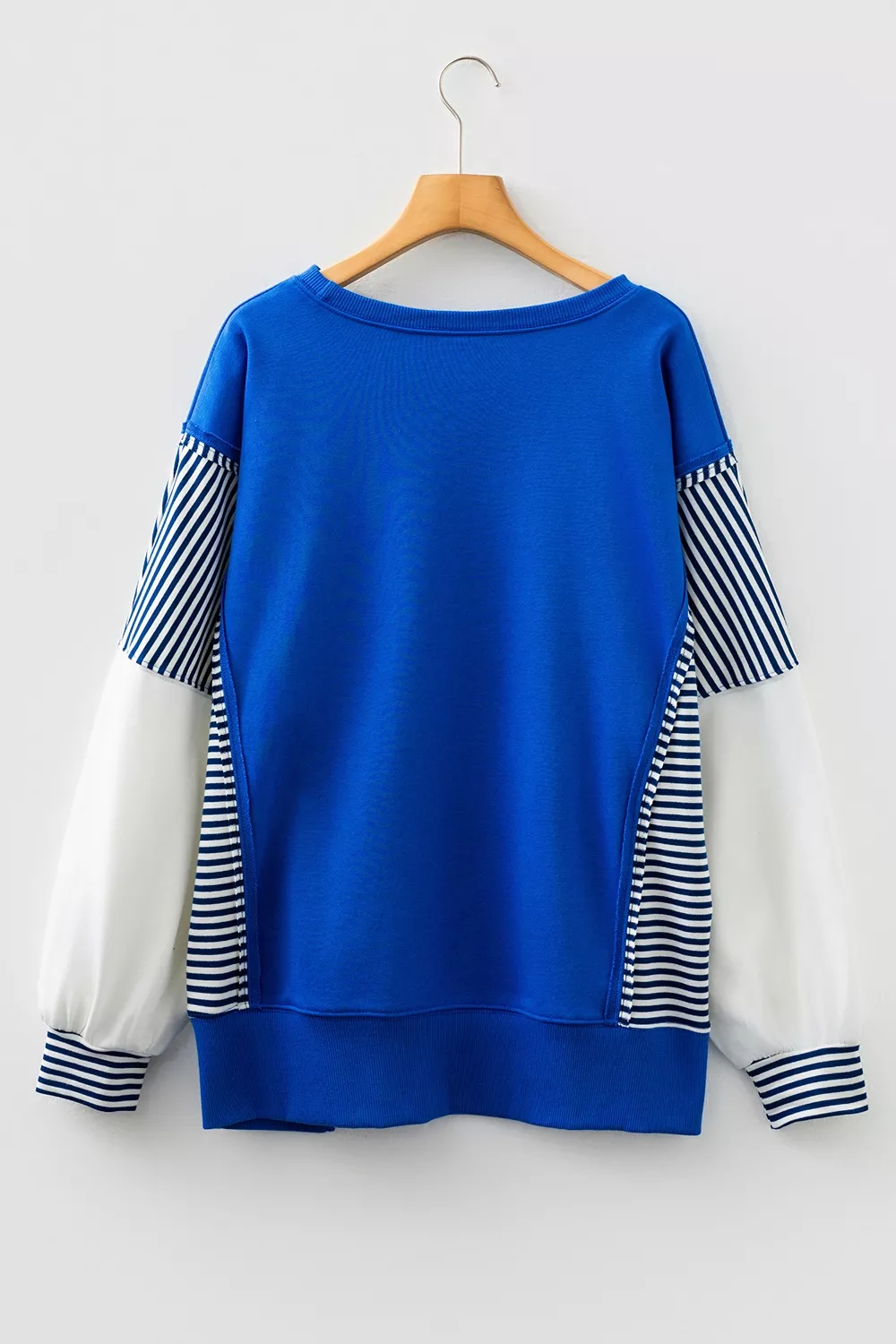 Leopard and Striped Patchwork Sleeves Sweatshirt, image 15