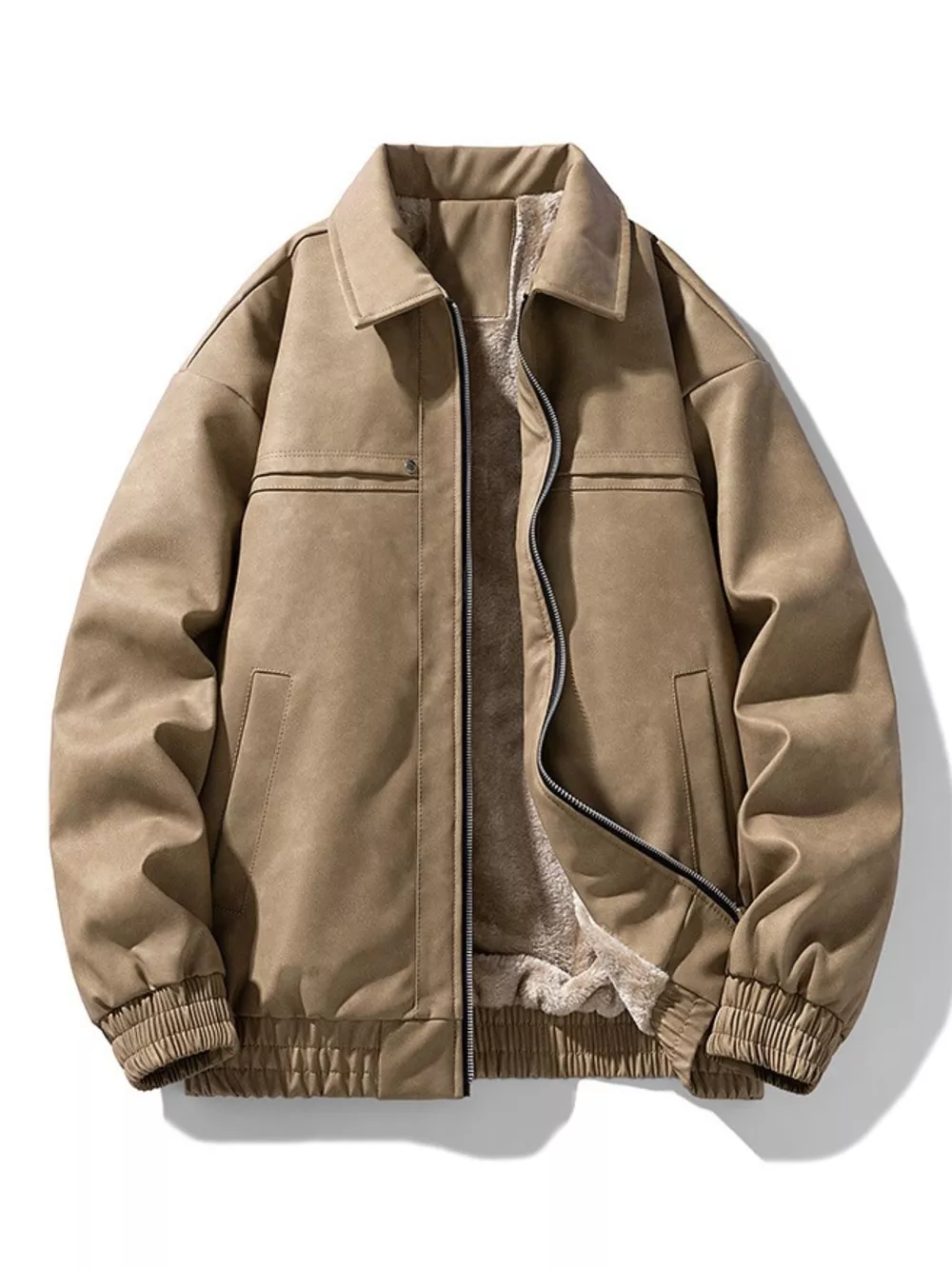 Men's Plus Size Zip Up Long Sleeve Jacket, image 2
