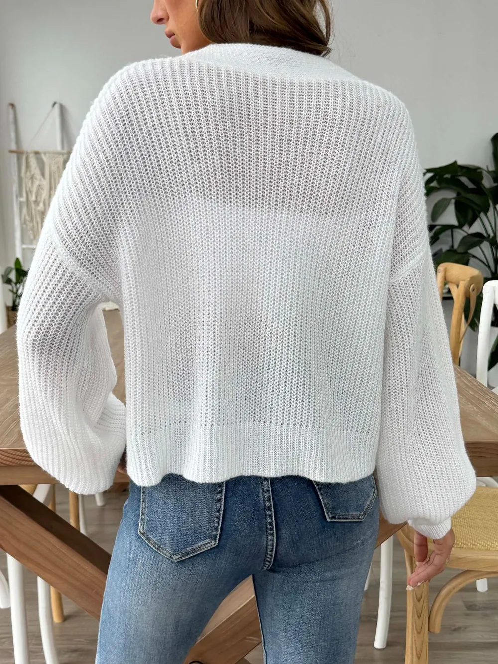V-Neck Button Up Long Sleeve Cardigan, image 3