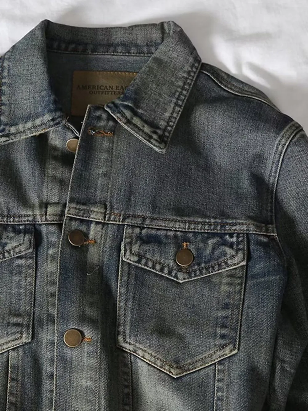 Men's Plus Size Button Up Long Sleeve Denim Jacket, image 3