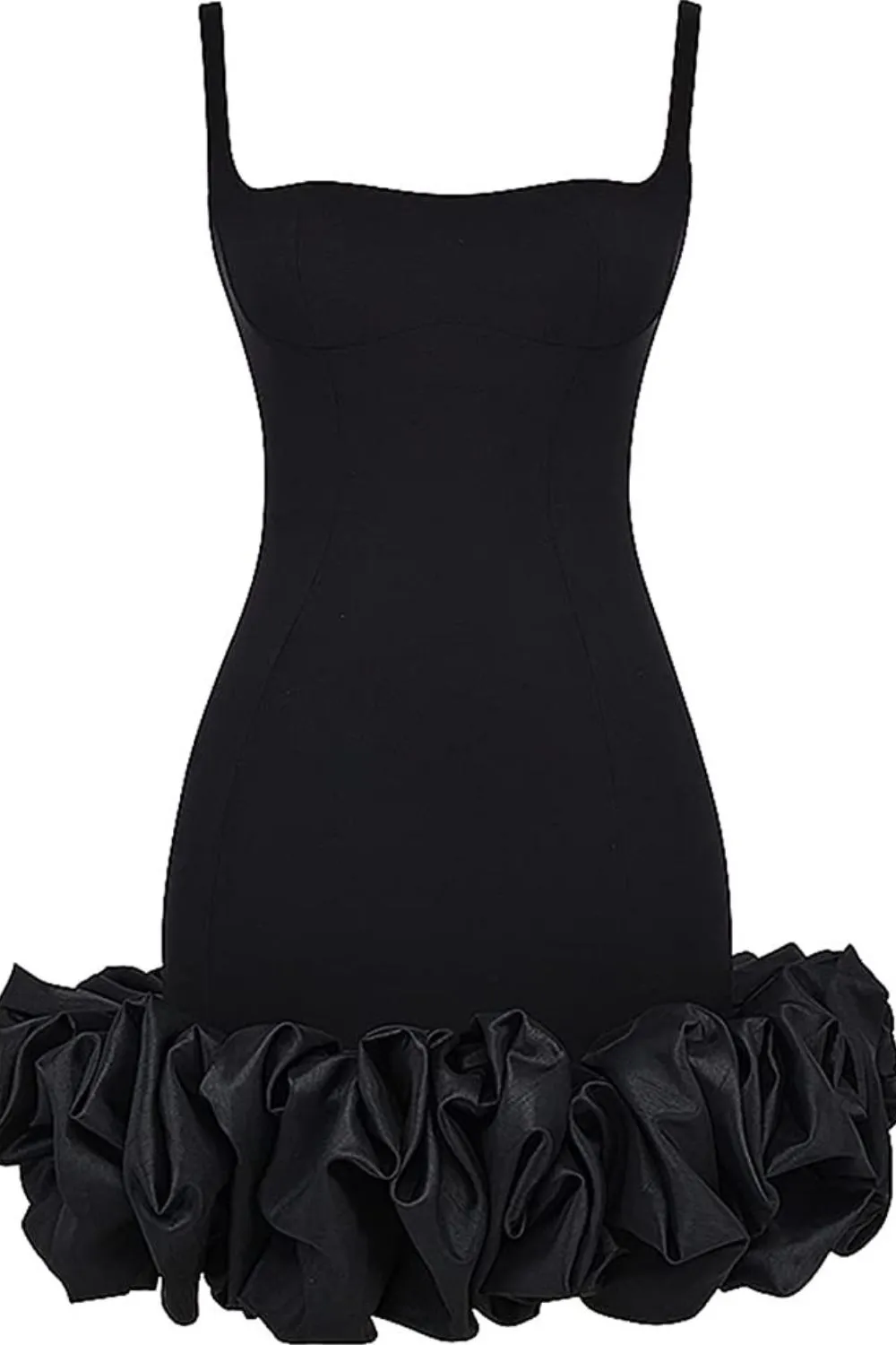 Ruched Square Neck Sleeve Mini Dress, image 5