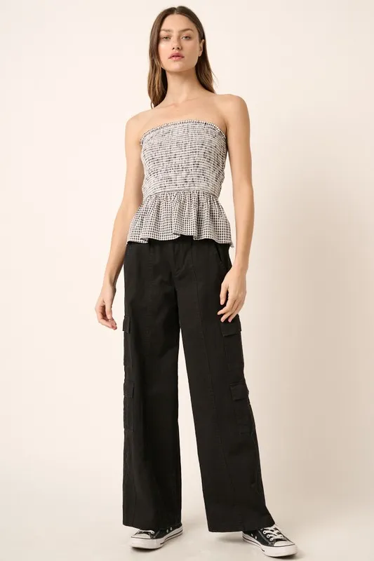 Low Rise Elastic Cover Waistband Cargo Pants, image 4