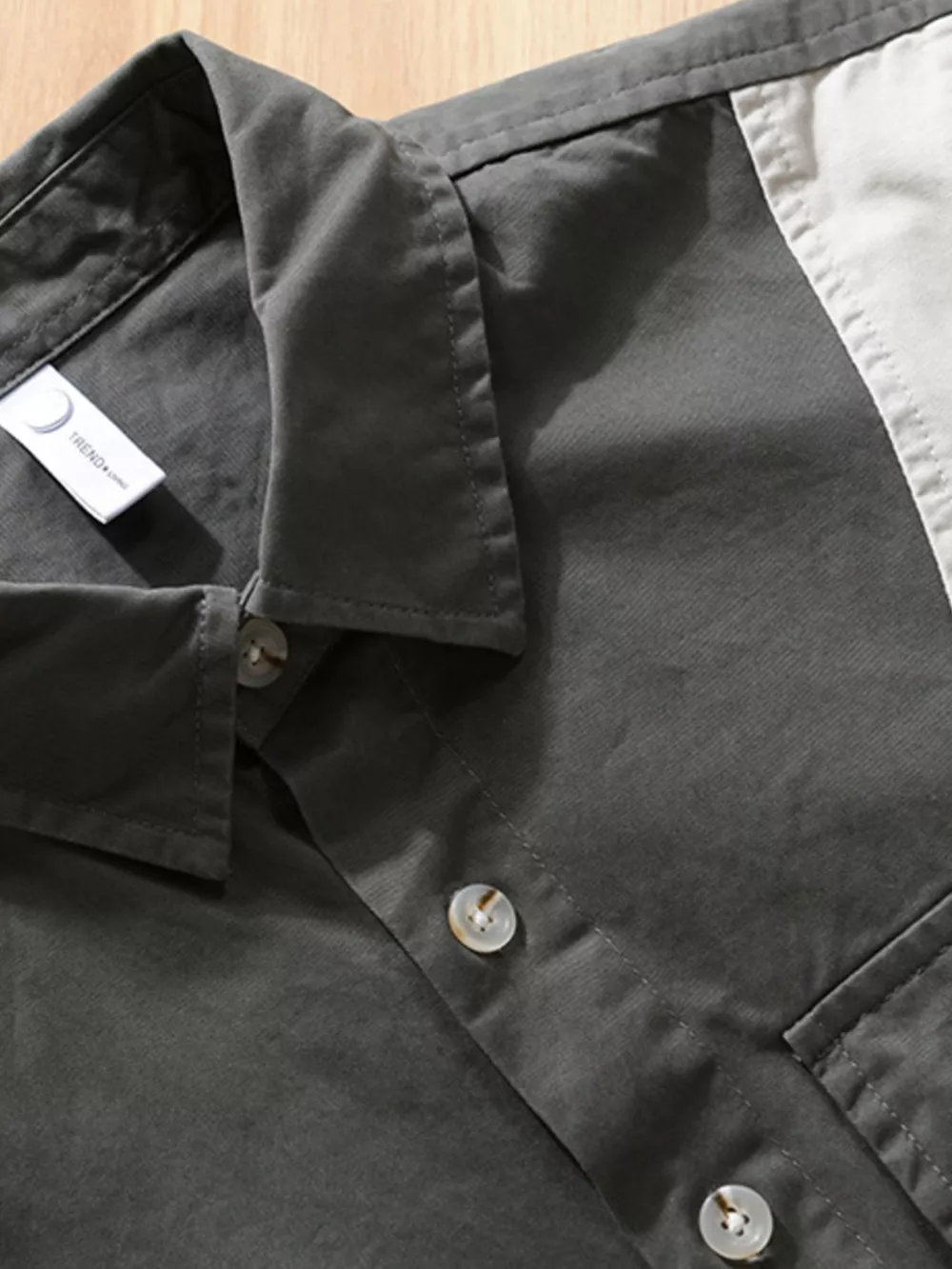 Men's Plus Size Color Block Casual Long Sleeve Shirt, image 4
