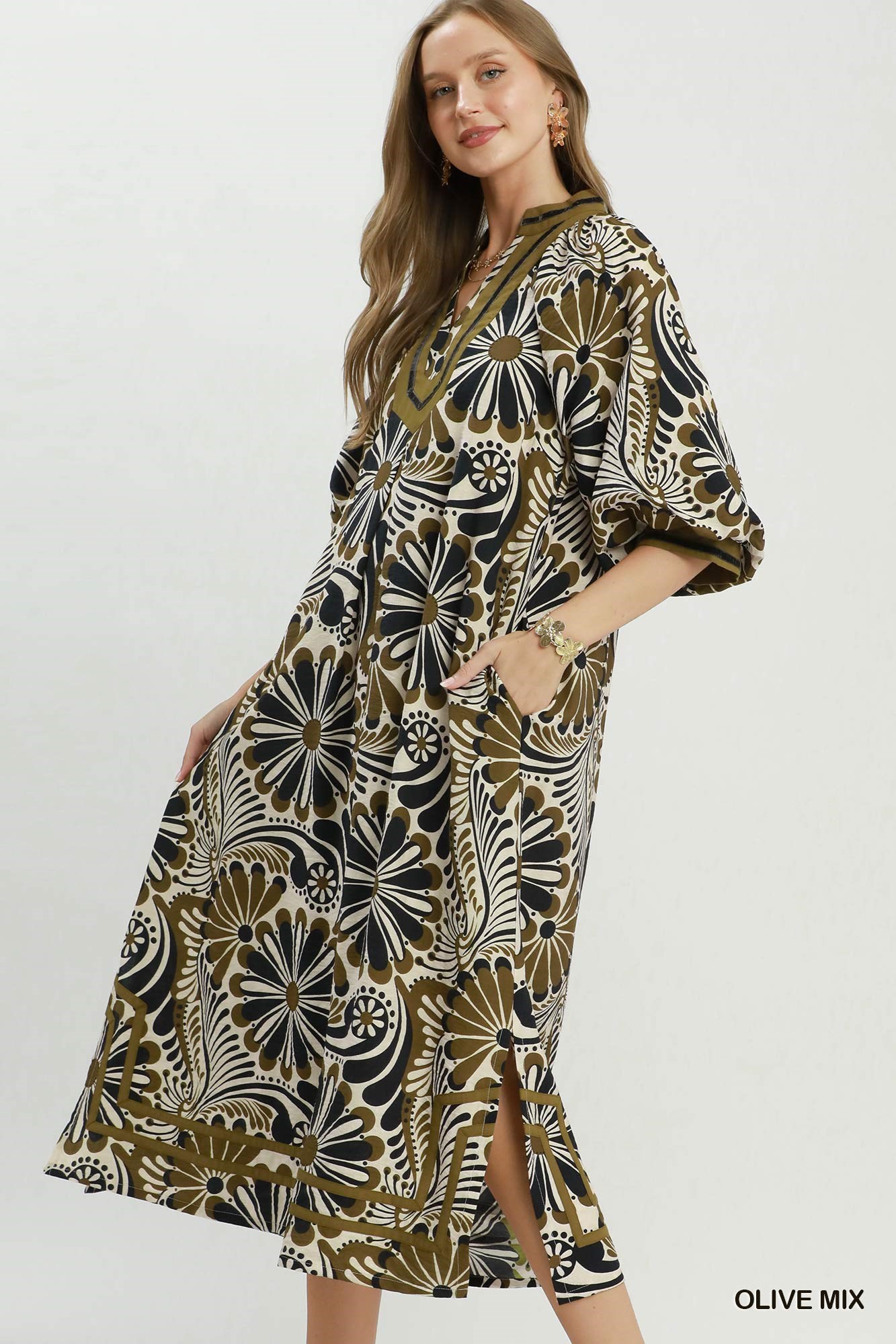 Abstract Print Midi Dress, image 2