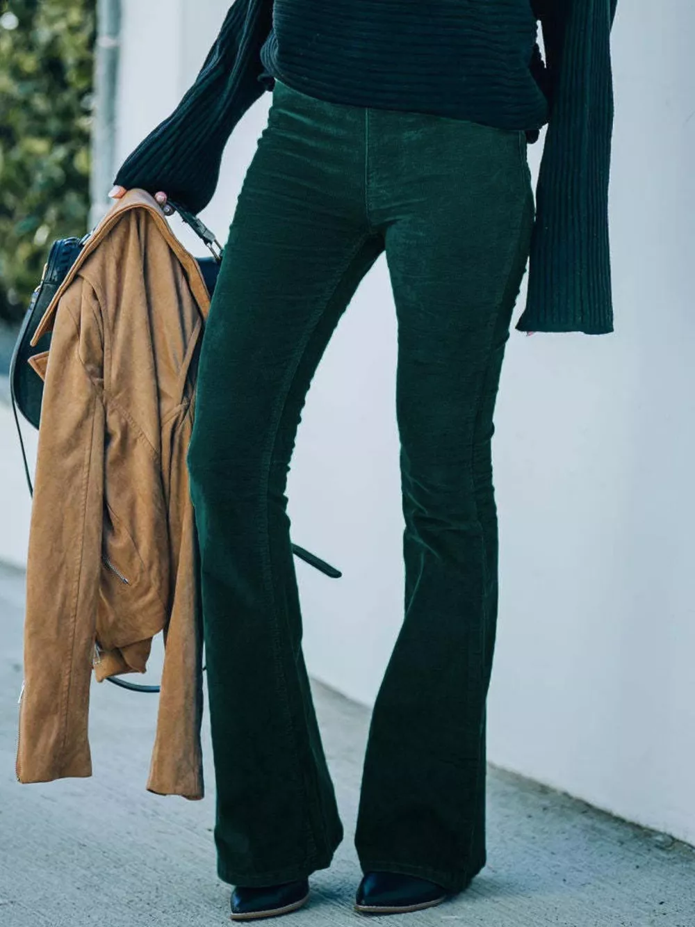 Full Size Corduroy Flare Pants Plus Size, image 9