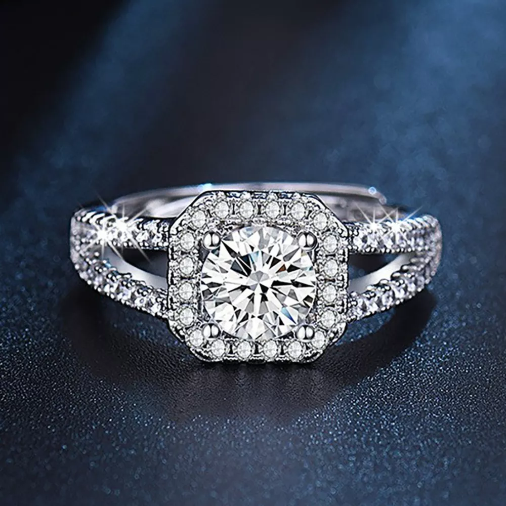1 Carat Moissanite 925 Sterling Silver Ring, image 3