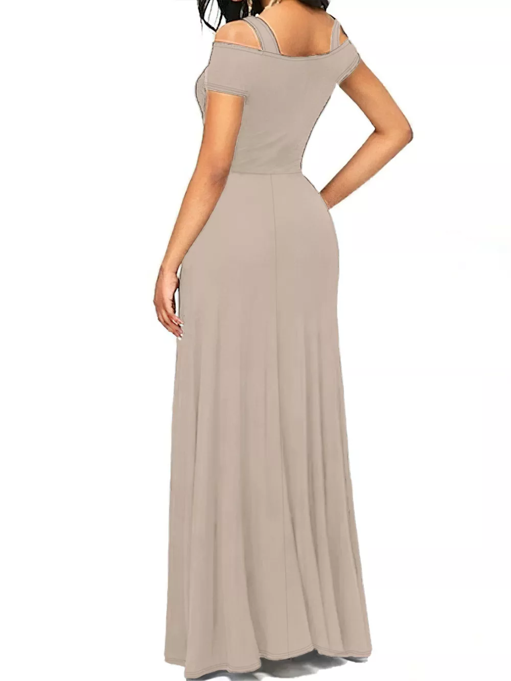 Elegant Off-Shoulder Slit Maxi Dress, image 6