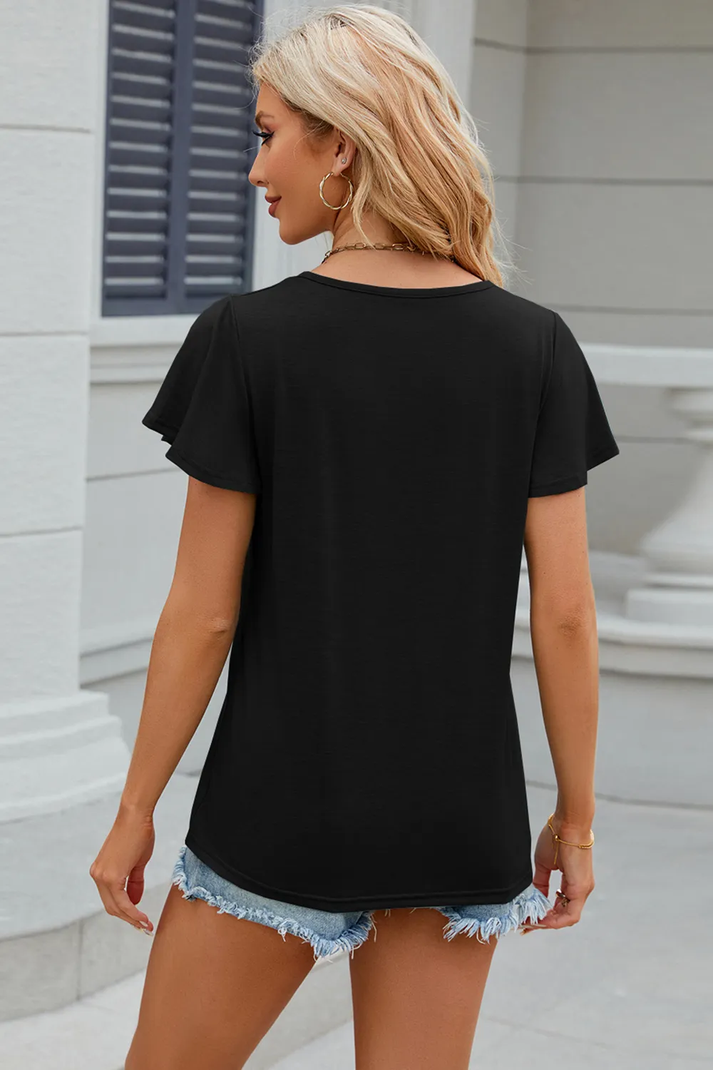 V-Neck Short Sleeve T-Shirt, image 11