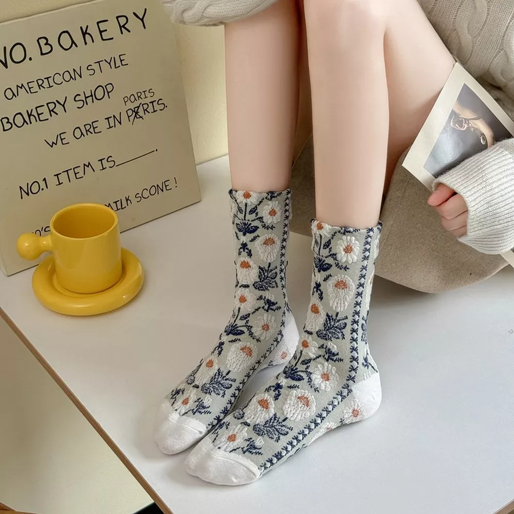 Vintage Jacquard Crew Socks, image 13