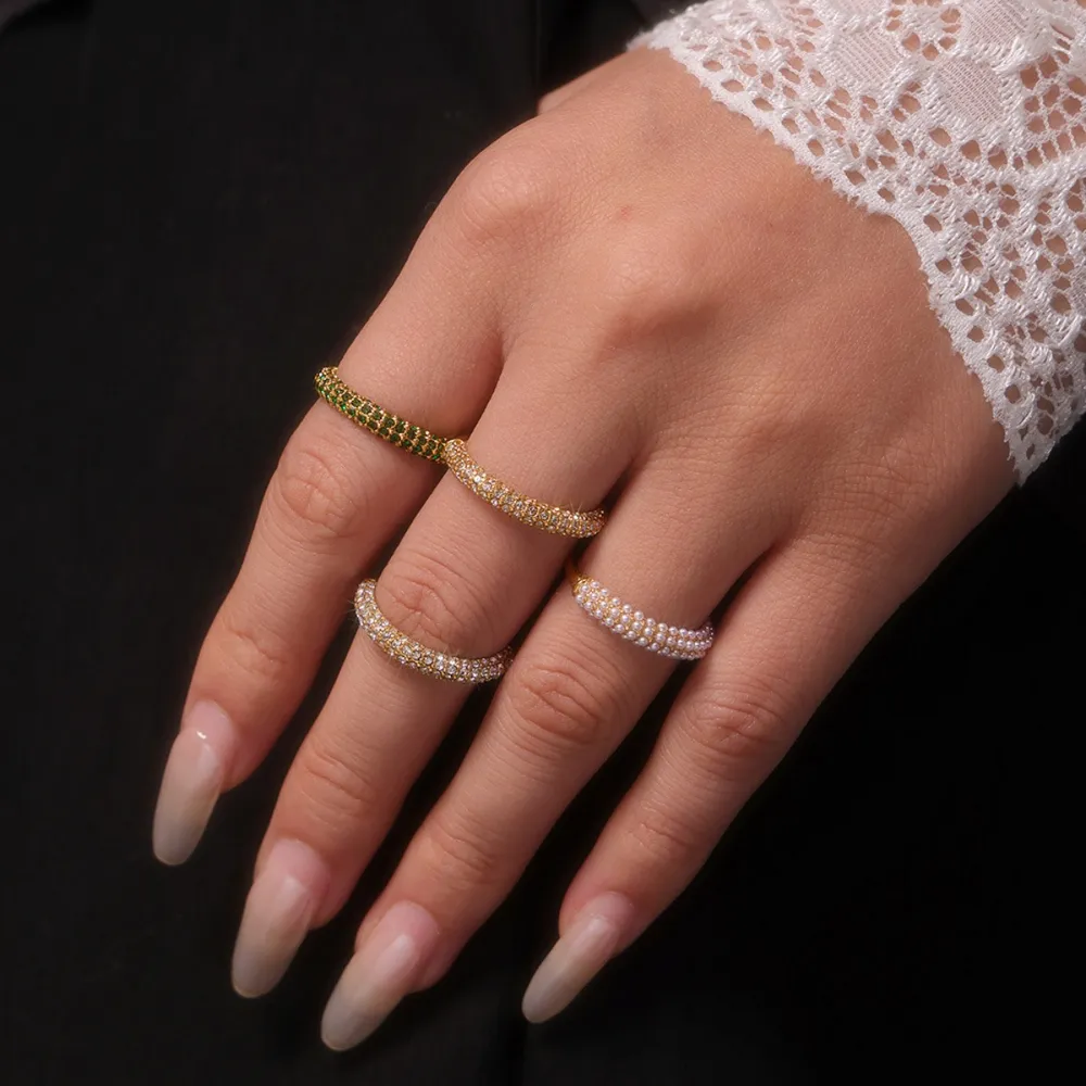 18K Gold-Plated Inlaid Zircon Ring, image 9