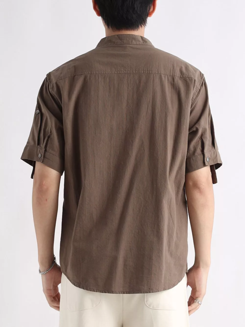 Men's Plus Size Button Detail Short Sleeve Shirt, image 6