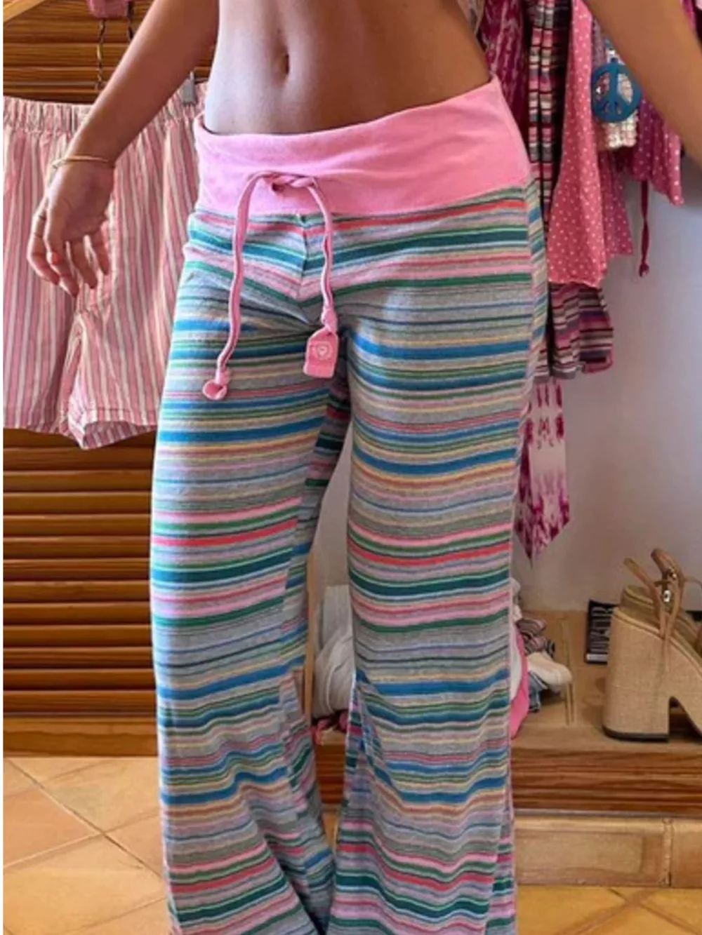 Drawstring Striped Pants, image 2