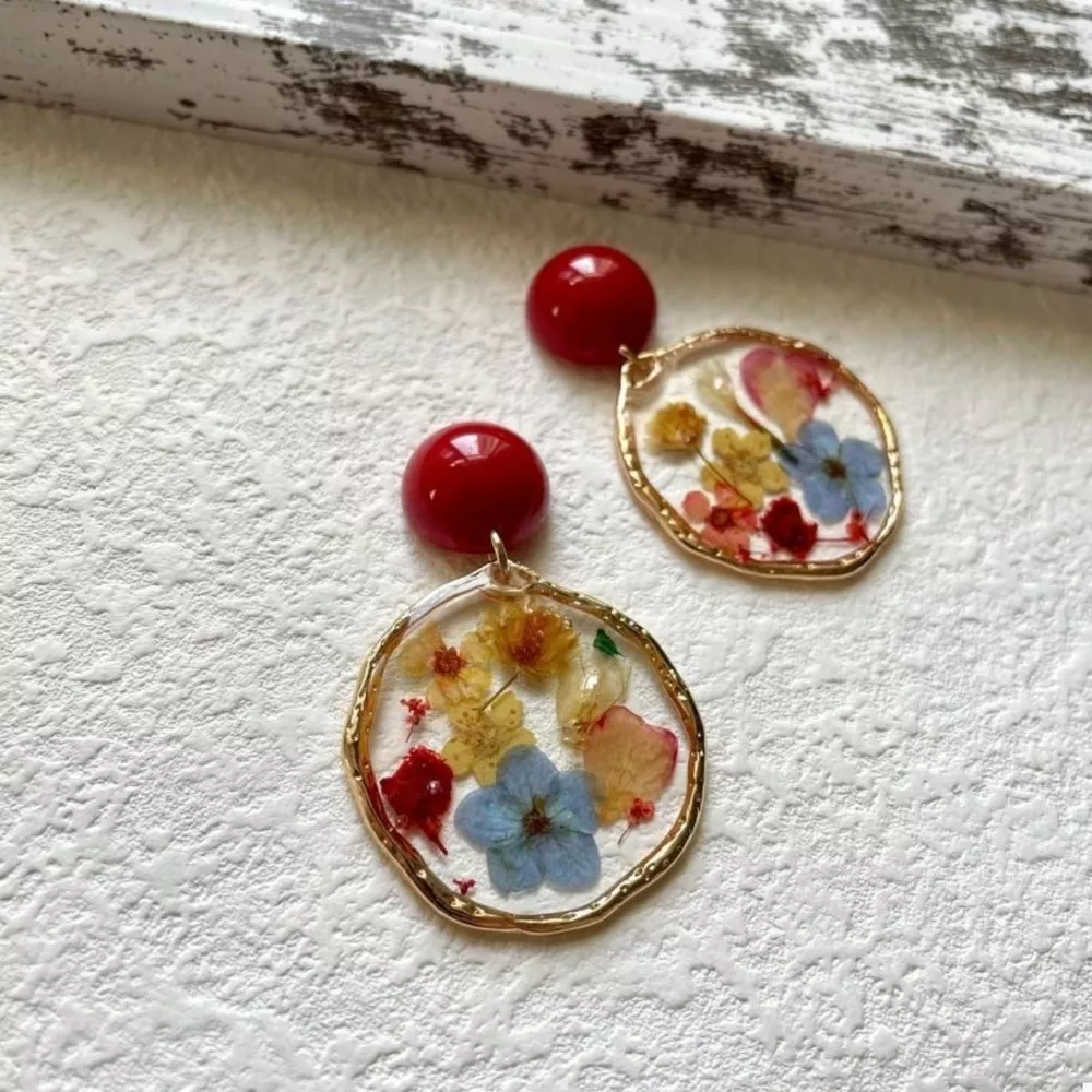 18K Gold-Plated Flower Dangle Earrings, image 3