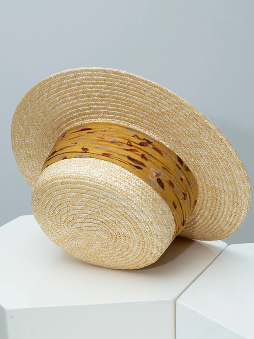 Ribbon Straw Boater Hat, image 5