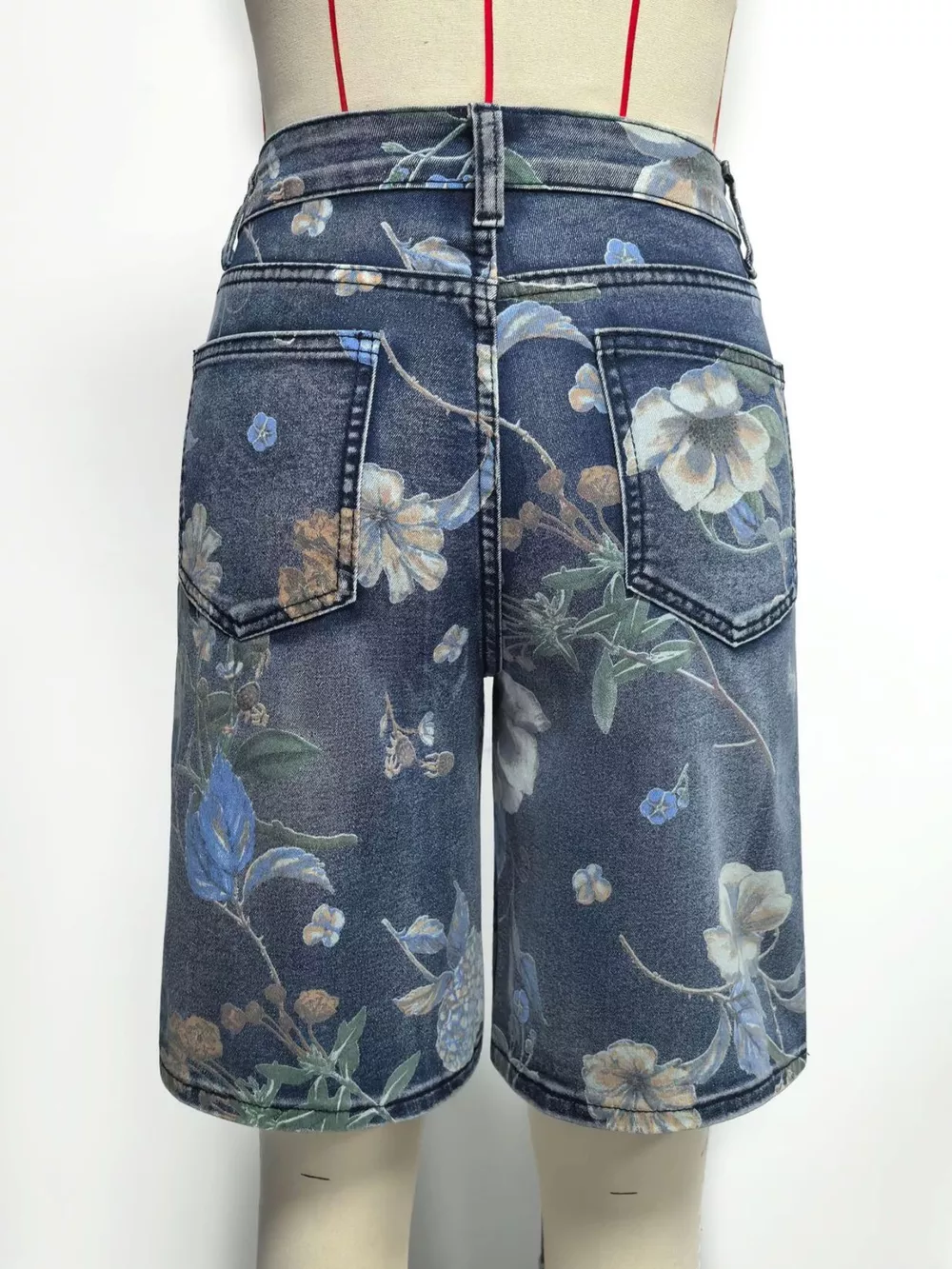 Floral Print Denim Shorts, image 9