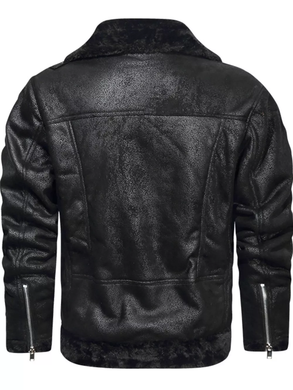 Men's Plus Size Zip Up Fuzzy Outerwear, image 5