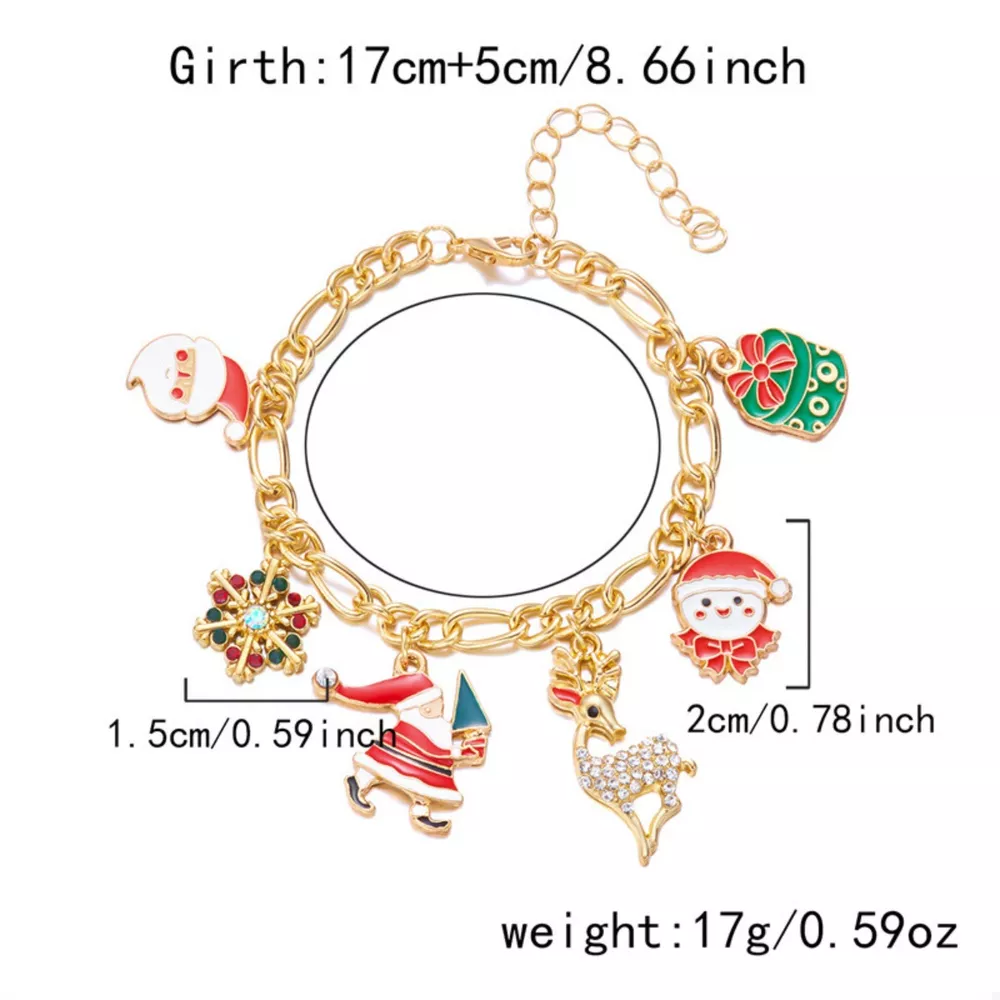 Christmas 18K Gold-Plated Charm Bracelet, image 15