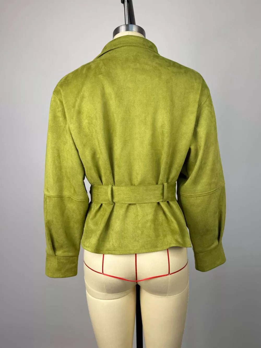 Tie Waist Long Sleeve Cropped Jacket, image 7