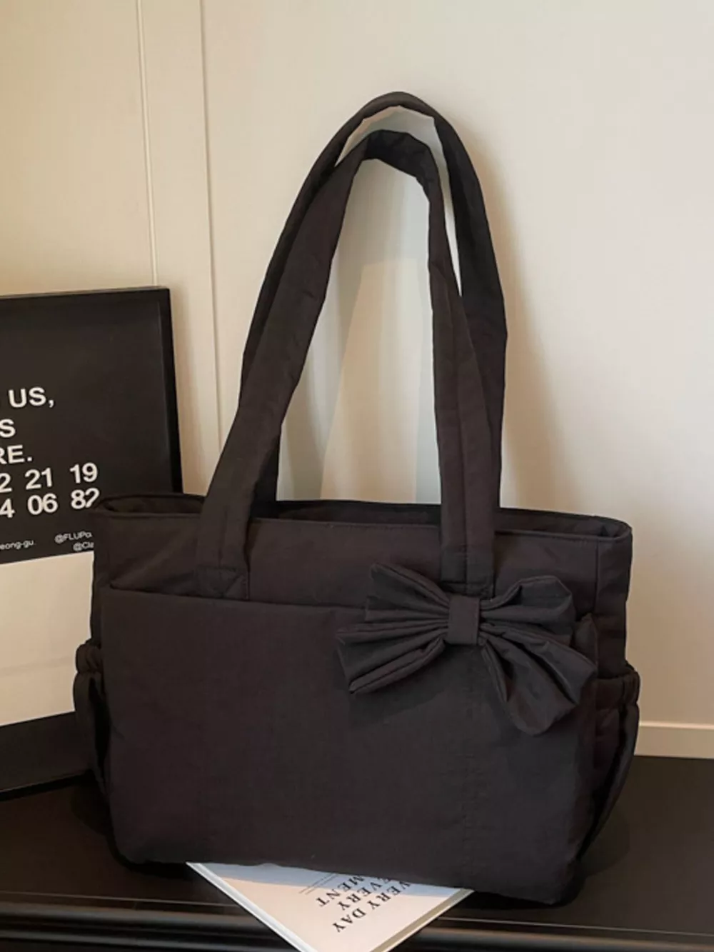 Bow Accent Tote Bag