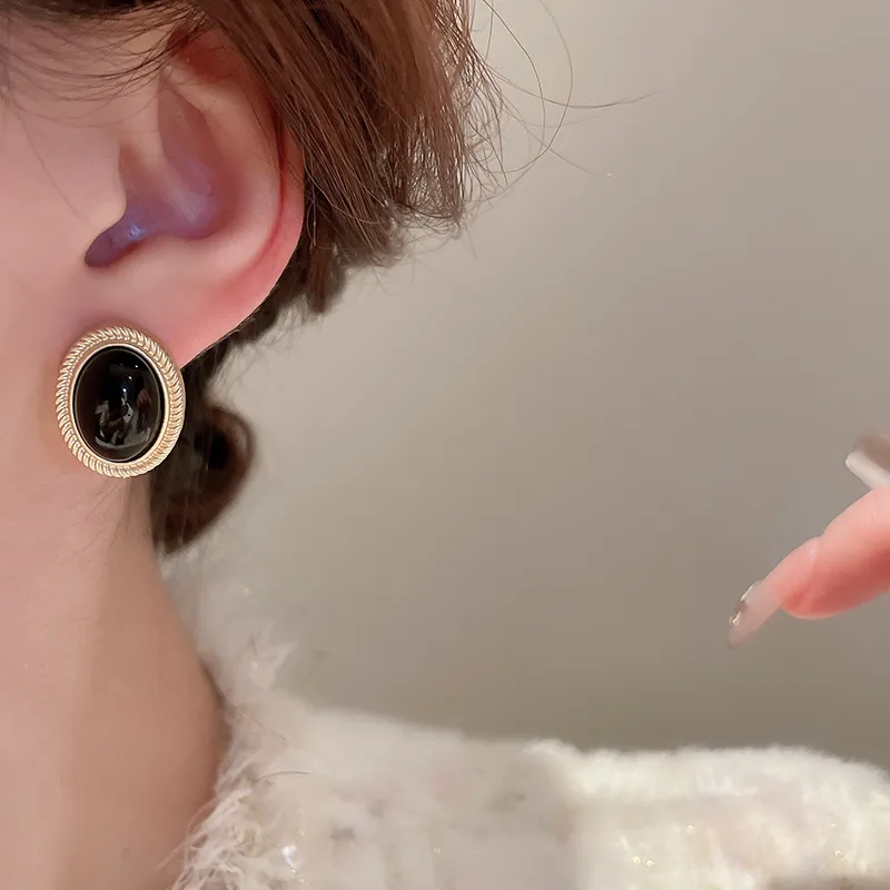 Alloy Gemstone Stud Earrings, image 2