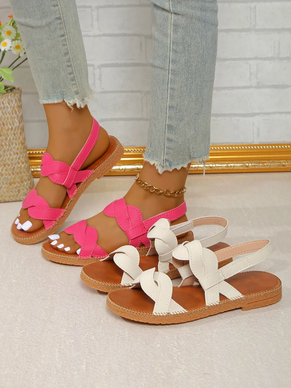 Open Toe Flat Sandals, image 2