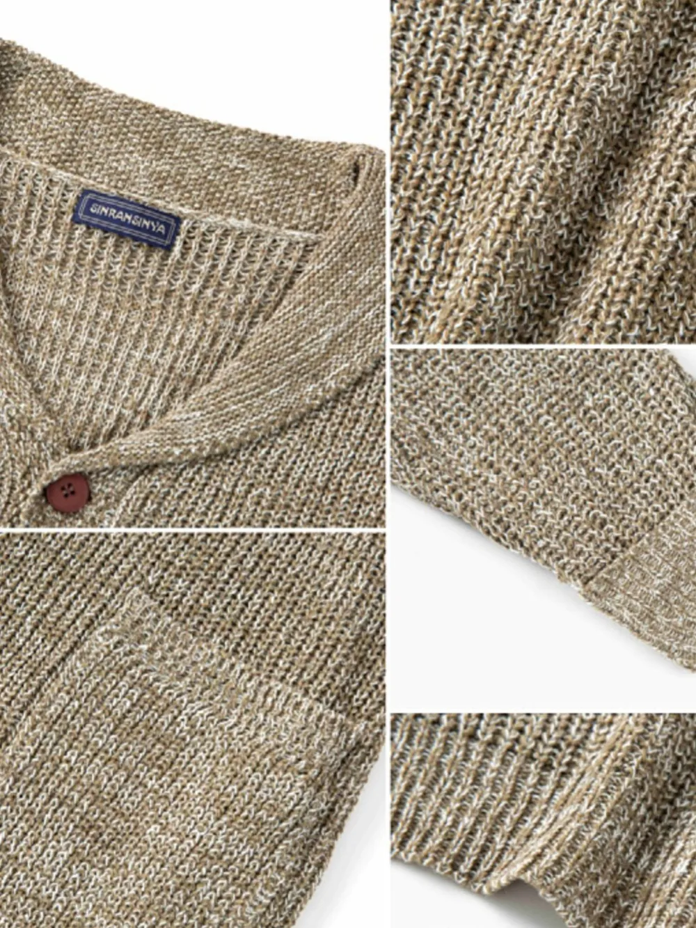 Men's Plus Size Button Up Long Sleeve Cardigan, image 5