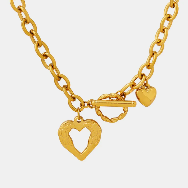 Titanium Steel Heart Pendant Necklace, image 5